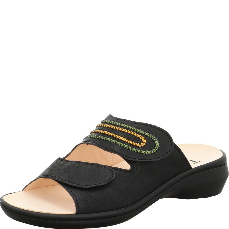 Think! CAMILLA Damen Pantolette - Material: Leder in Schwarz