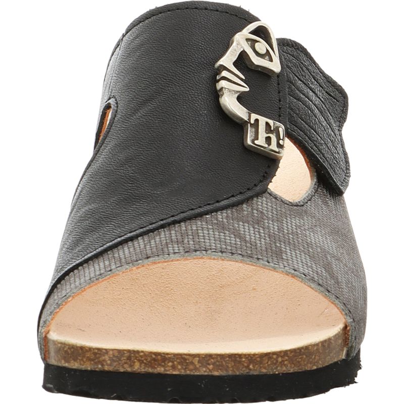 Think MIZZI DAMEN Mules - Material: Leather in Grey