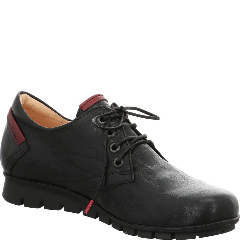 Think MENSCHA Woman Lace up shoe - Material: Leather in Black