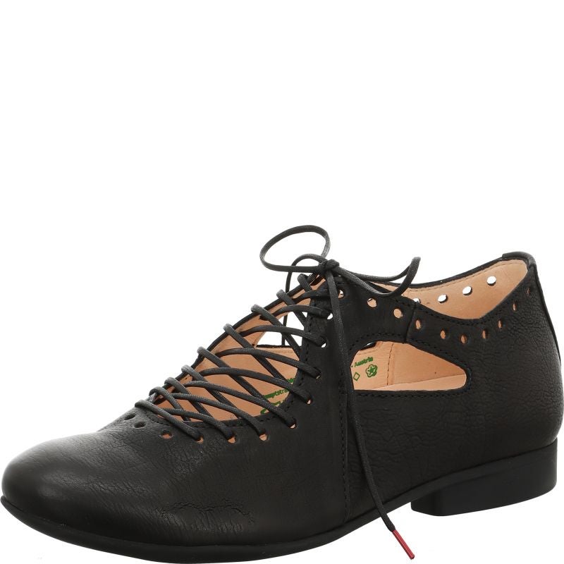 Think GUAD2 Woman Lace up shoe - Material: Leather in Black