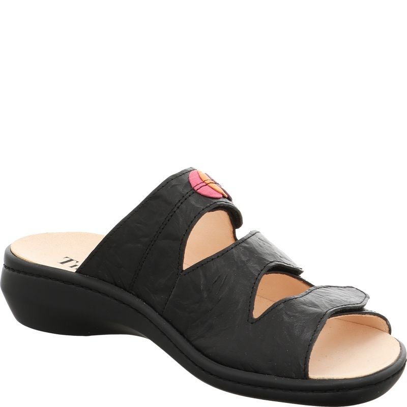 Think! CAMILLA Damen Pantolette - Material: Leder in Schwarz