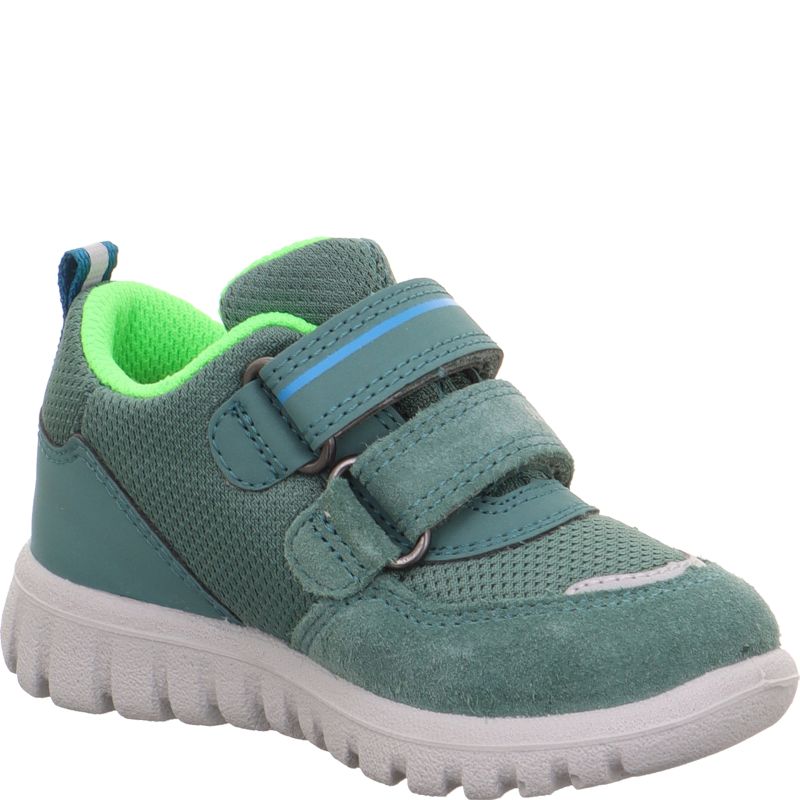 Superfit SPORT7 MINI Unisex | Boys Sneakers low - Material: Leder/Sonstiges Material/Texti in Green