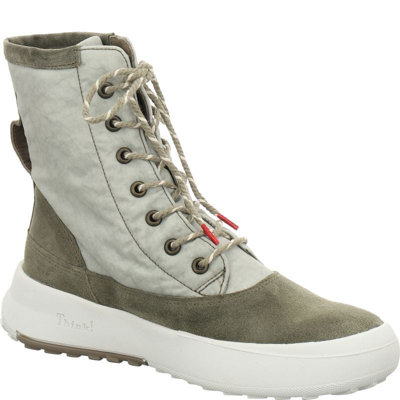 Think! KUSABI Damen Schnürboots - Material: Leder in Grün