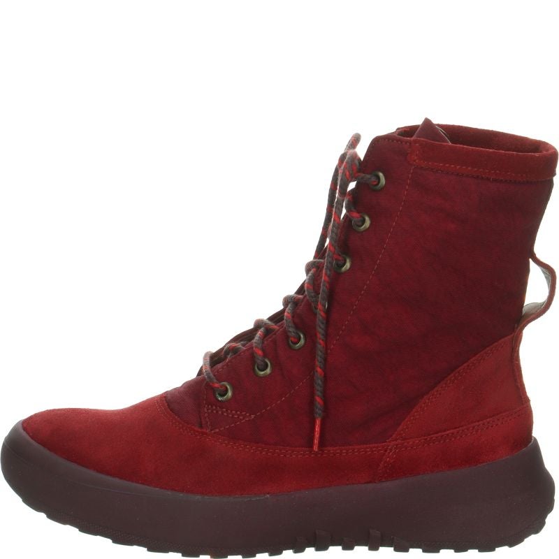 Think! KUSABI Damen Schnürboots - Material: Leder in Rot