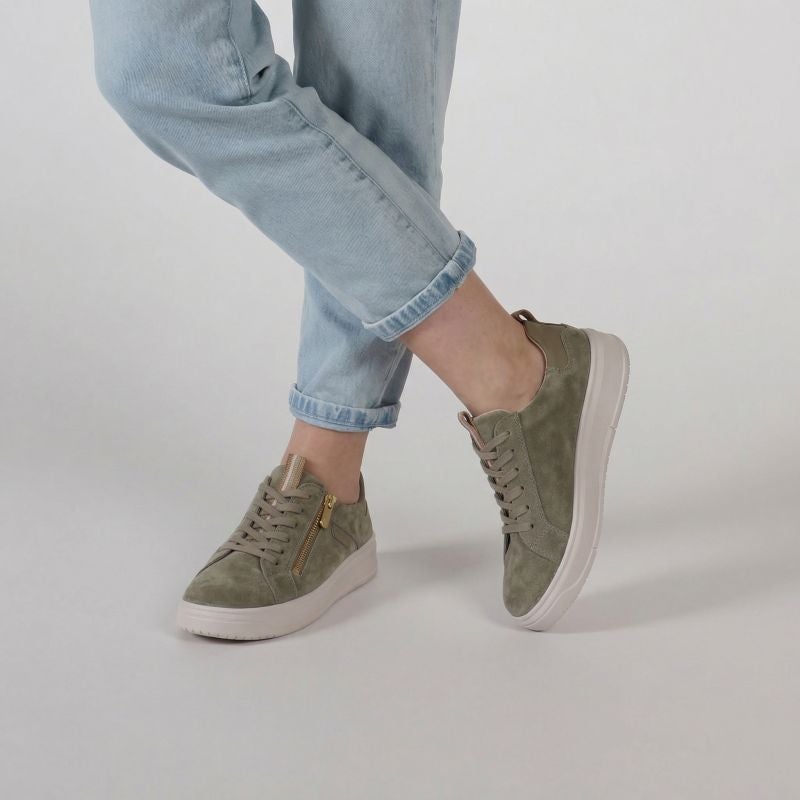 legero REJOISE Damen Sneaker low - Material: Leder in Grün