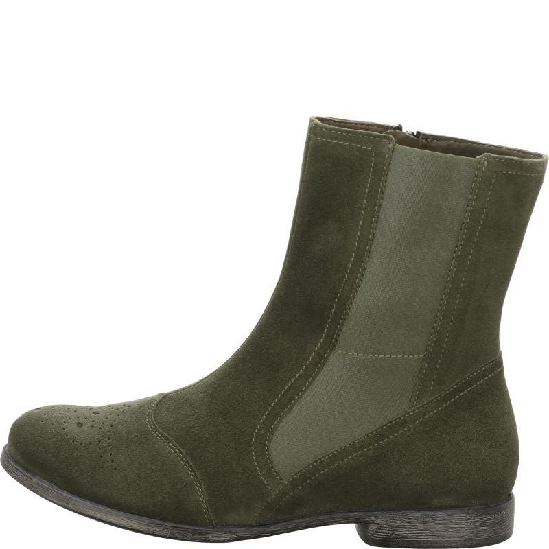 Think! AGRAT Damen Stiefelette - Material: Leder in Oliv