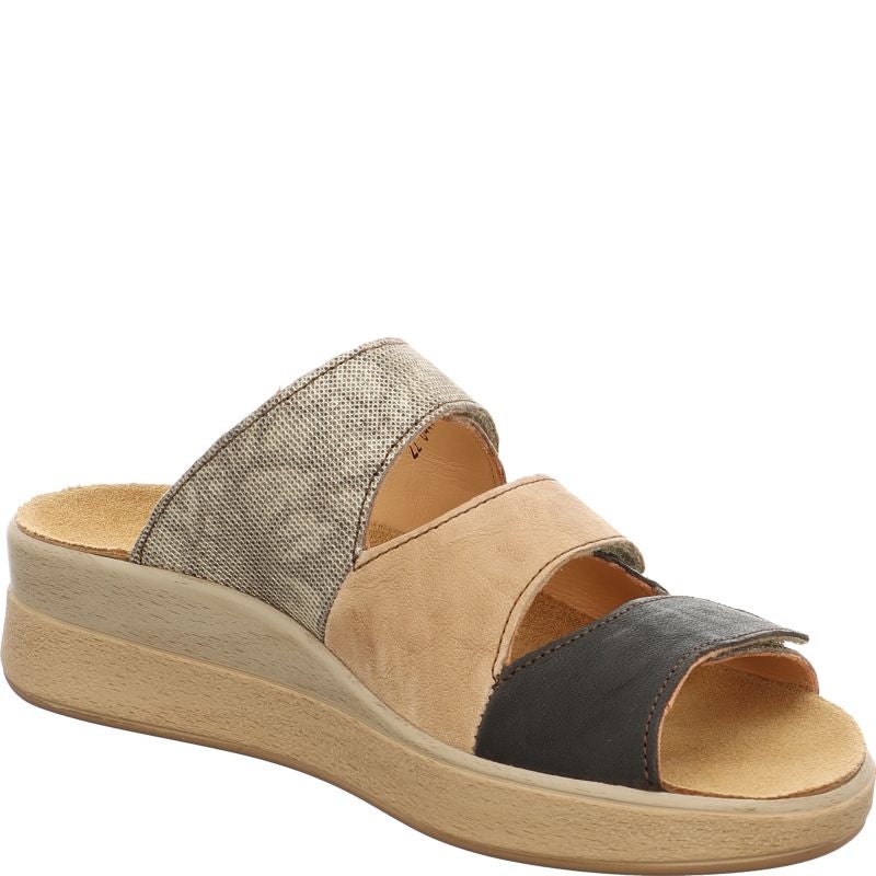 Think! MEGGIE Damen Pantolette - Material: Leder in Grau