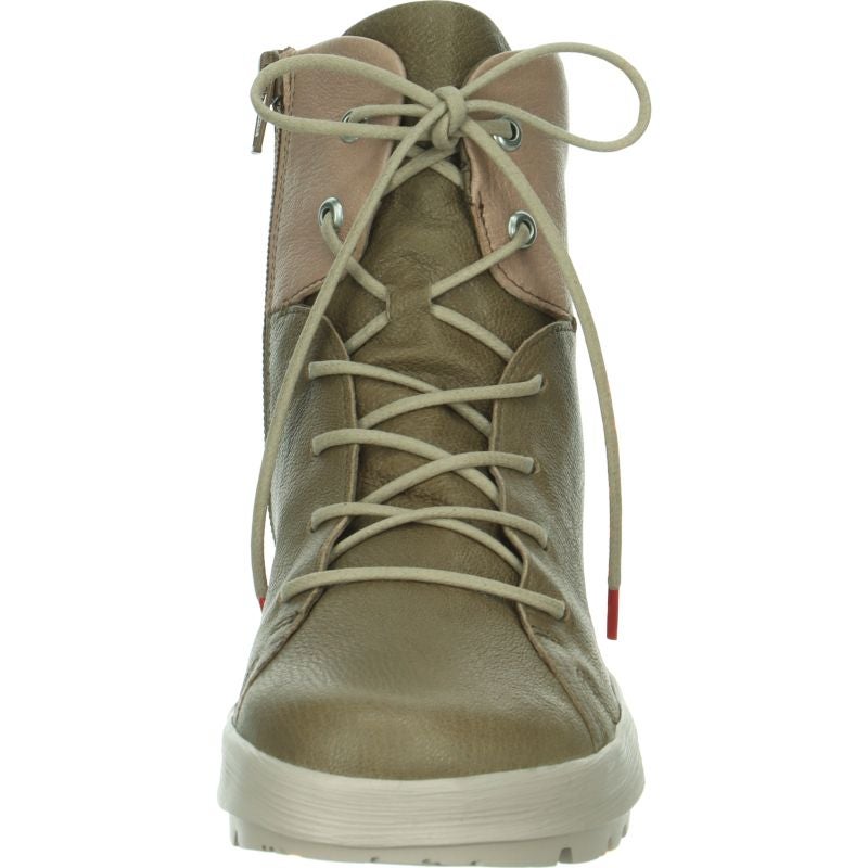 Think COMODA Woman Lace-up boot - Material: Leather in Grey