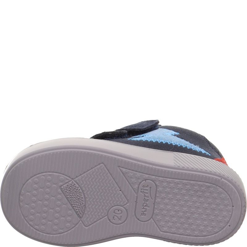 Superfit SUPIES Jungen Sneaker high - Material: Leder/Sonstiges Material/Textil in Blau