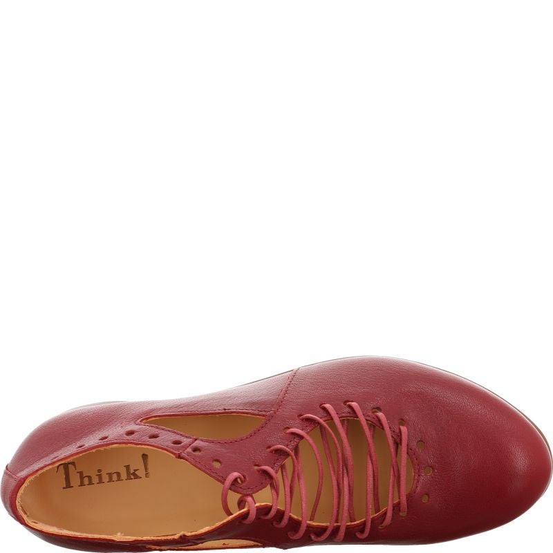 Think GUAD2 Lace up shoe - Material: Leather in Red