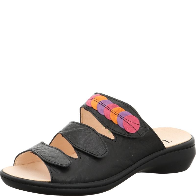 Think! CAMILLA Damen Pantolette - Material: Leder in Schwarz