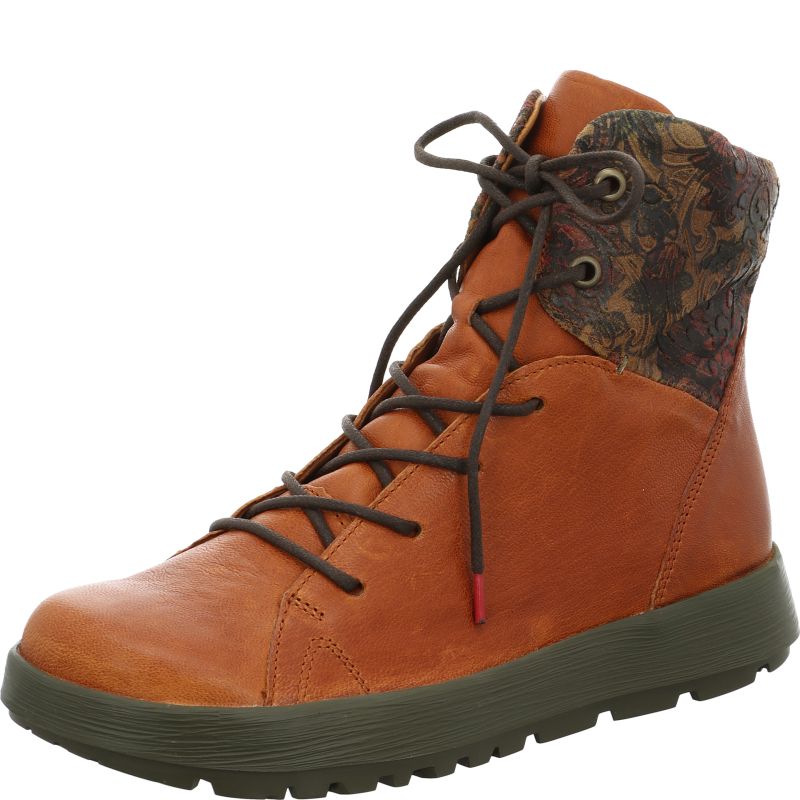 Think COMODA Woman Lace-up boot - Material: Leather in Brown