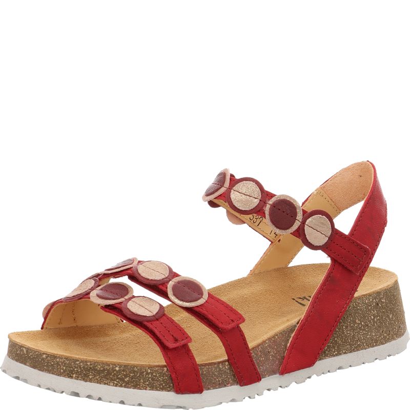Think! KOAK Damen Riemchensandale - Material: Leder in Rot