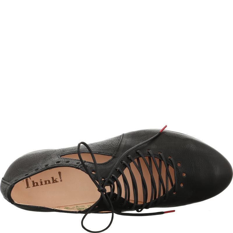 Think GUAD2 Woman Lace up shoe - Material: Leather in Black