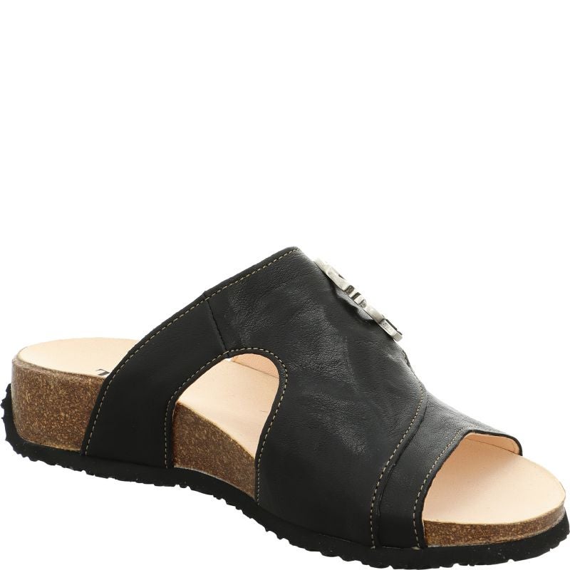 Think! MIZZI Damen Pantolette - Material: Leder in Schwarz