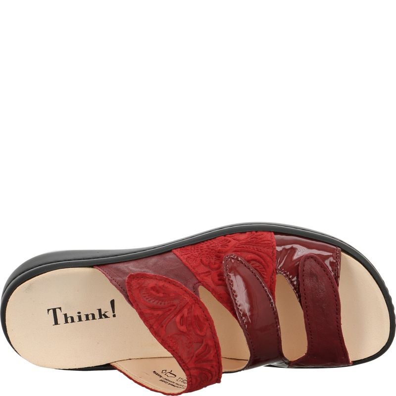 Think! CAMILLA Damen Pantolette - Material: Leder in Rot