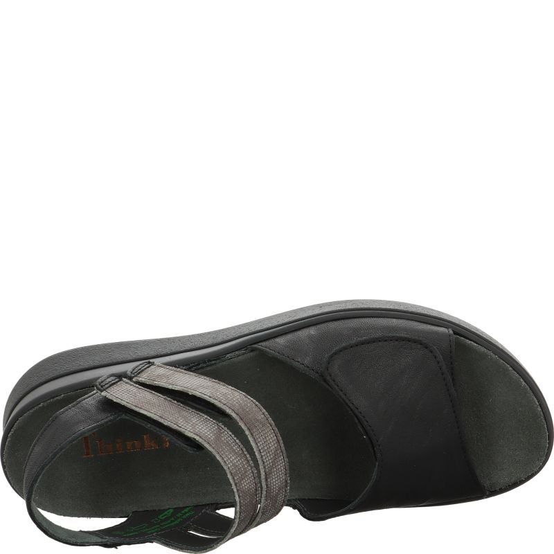 Think MEGGIE Strap sandal - Material: Leather in Black