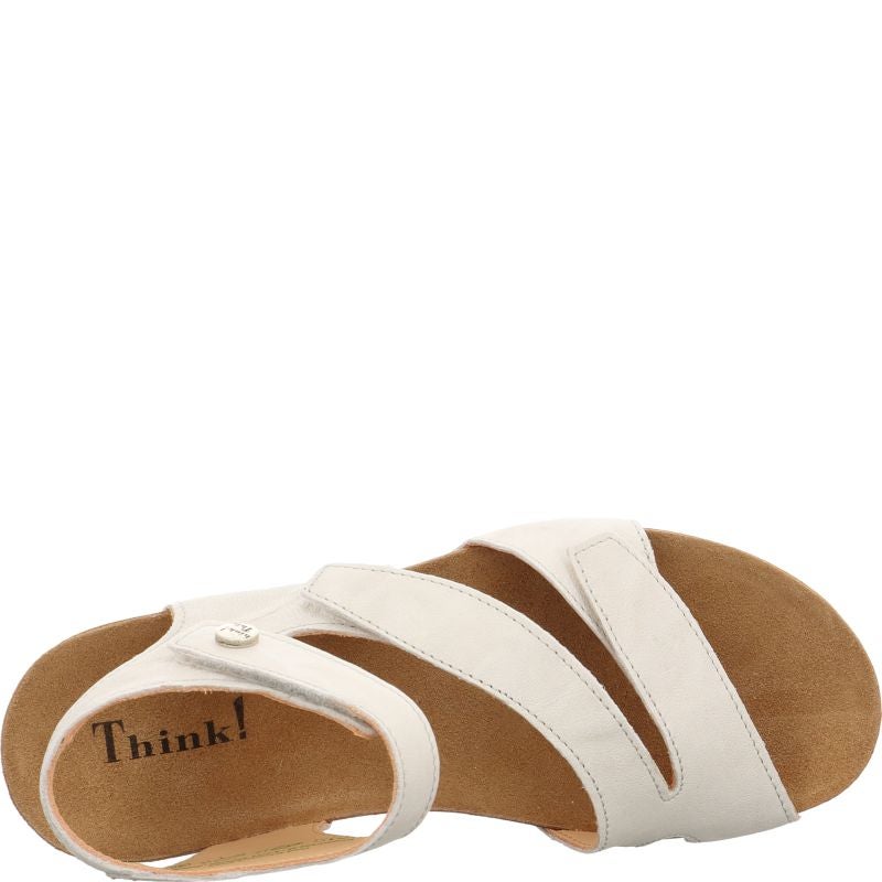 Think DUMIA Strap sandal - Material: Leather in Grey