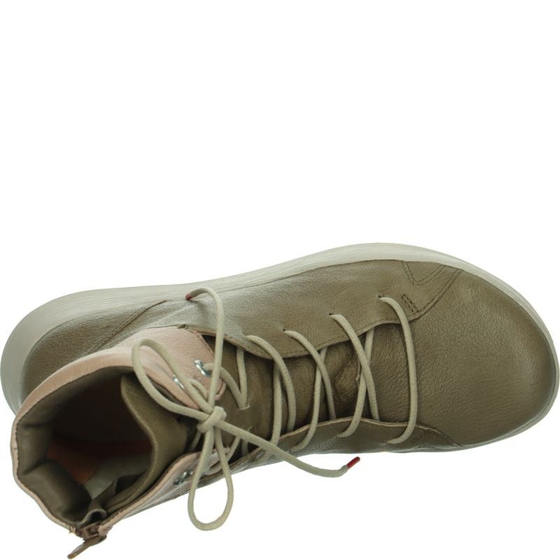 Think COMODA Woman Lace-up boot - Material: Leather in Grey