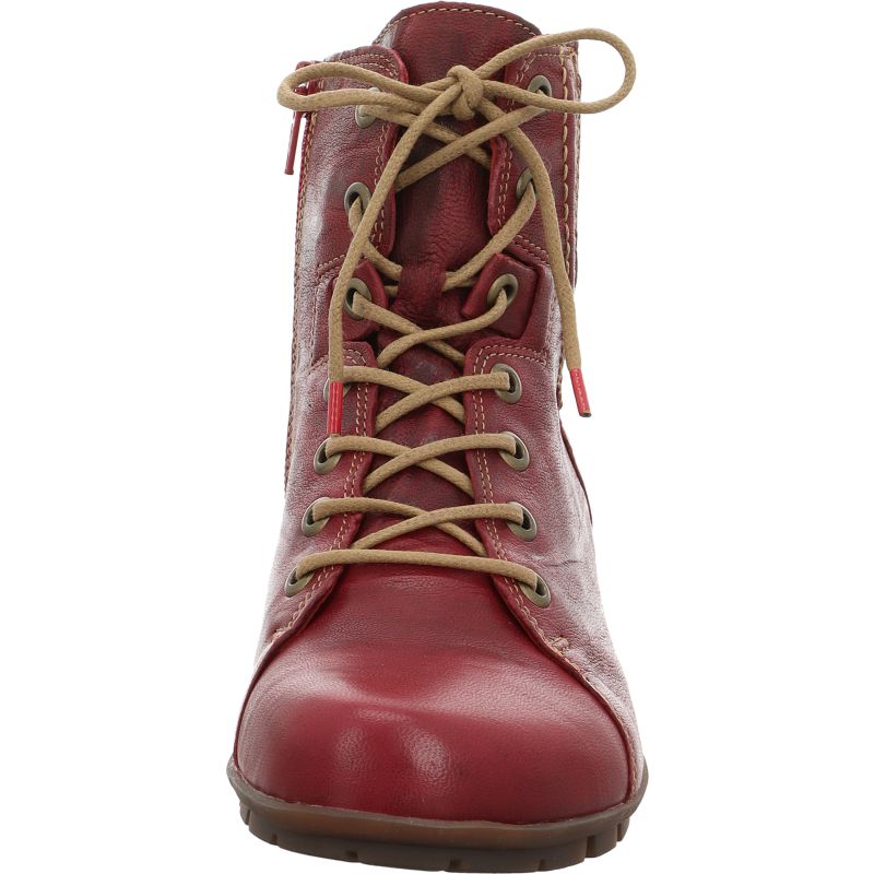 Think MENSCHA Woman Lace-up boot - Material: Leather in Red