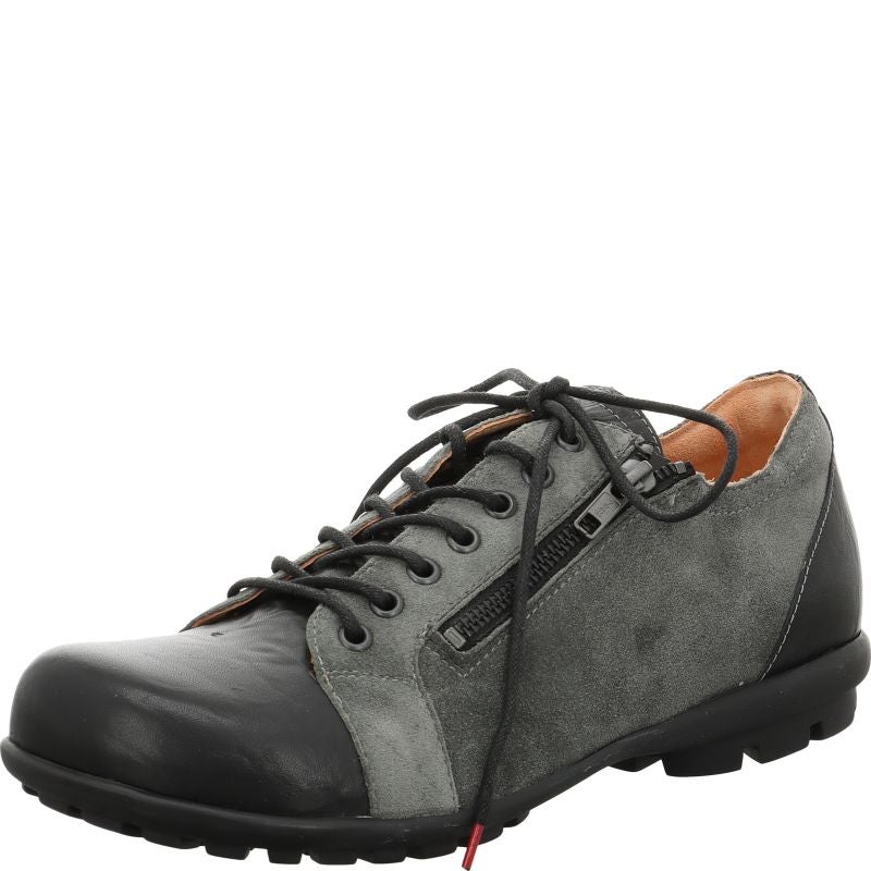 Think! KONG Herren Schnürschuh - Material: Leder in Grau