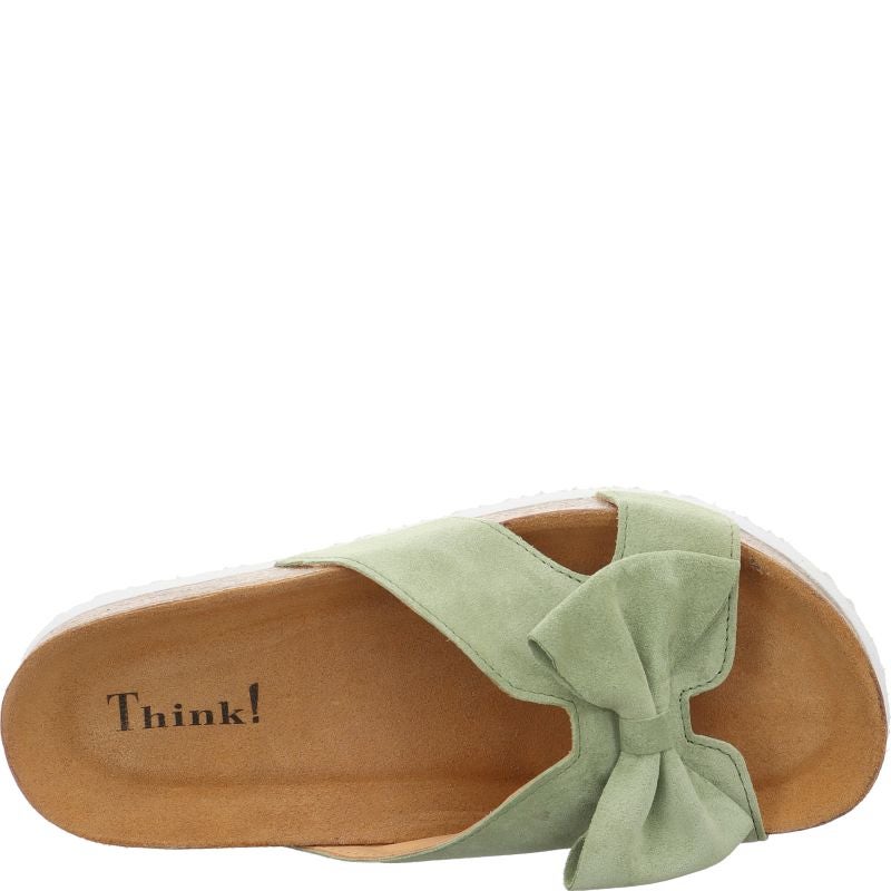 Think! CRISSI Damen Pantolette - Material: Leder in Grün