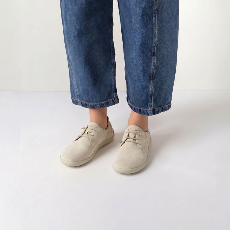 Think BLO Woman Sneakers low - Material: Leather in Beige