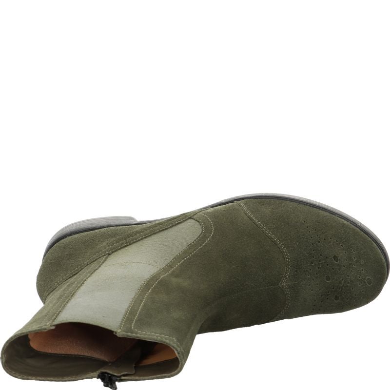 Think! AGRAT Damen Stiefelette - Material: Leder in Oliv