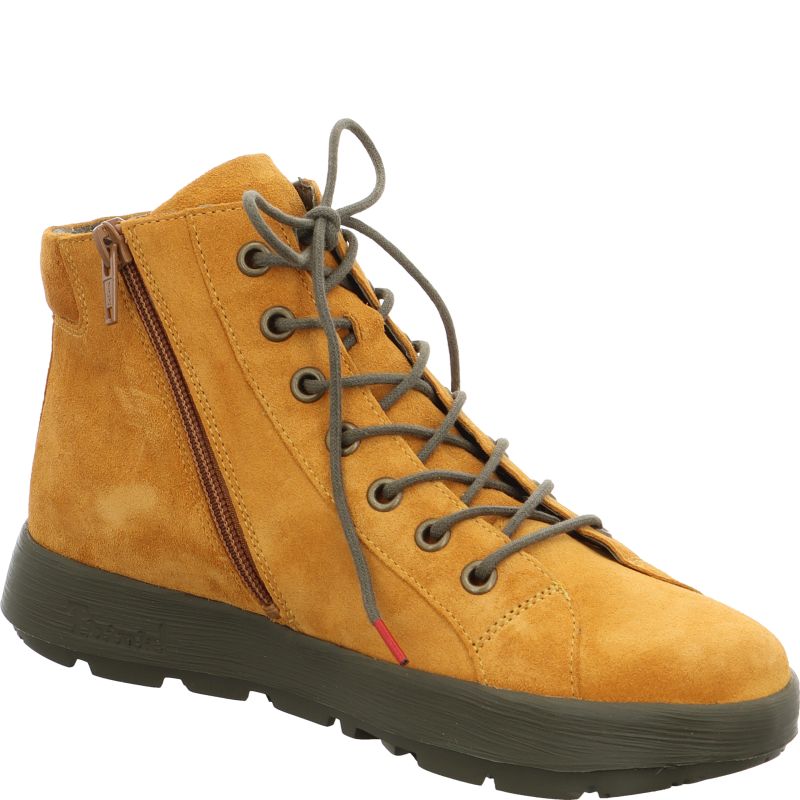 Think COMODA Woman Ankle boot - Material: Leather in Yellow