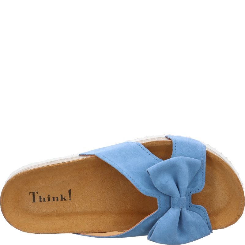 Think! CRISSI Damen Pantolette - Material: Leder in Blau