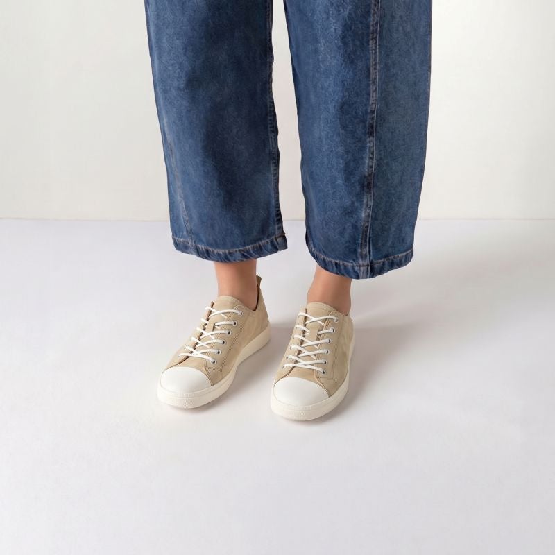 Think TURNA WOMEN Woman Sneakers low - Material: Leather in Beige