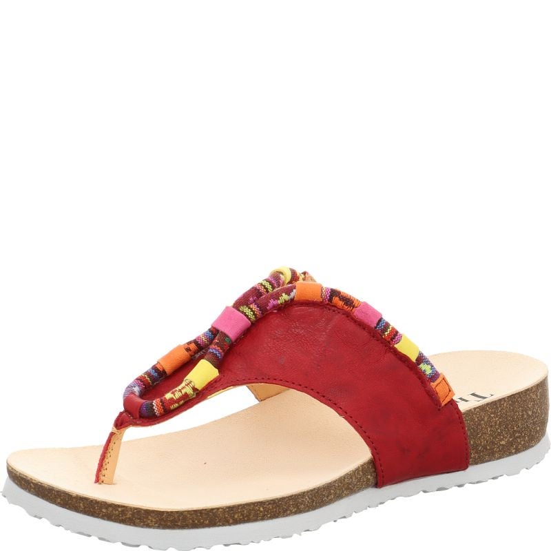 Think! JULIA Damen Pantolette - Material: Leder in Rot