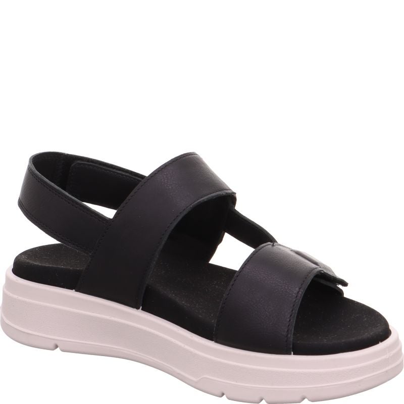 Legero SUNWALKER Damen Plateau-Sandale - Material: Leder in Schwarz