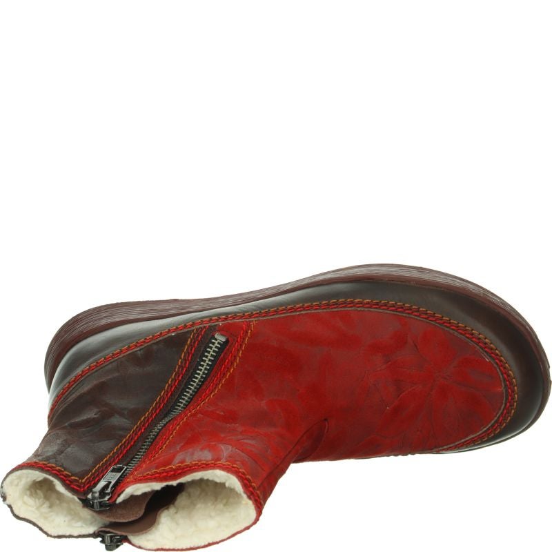 Think! COMODA Damen Stiefelette - Material: Leder in Rot