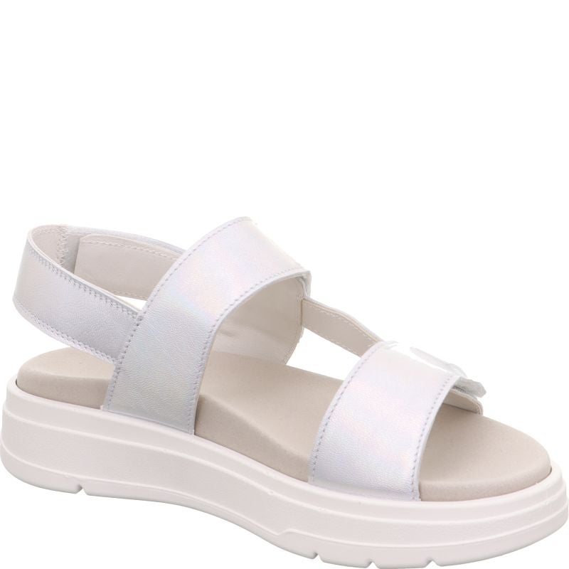 Legero SUNWALKER Damen Plateau-Sandale - Material: Leder in Metallic