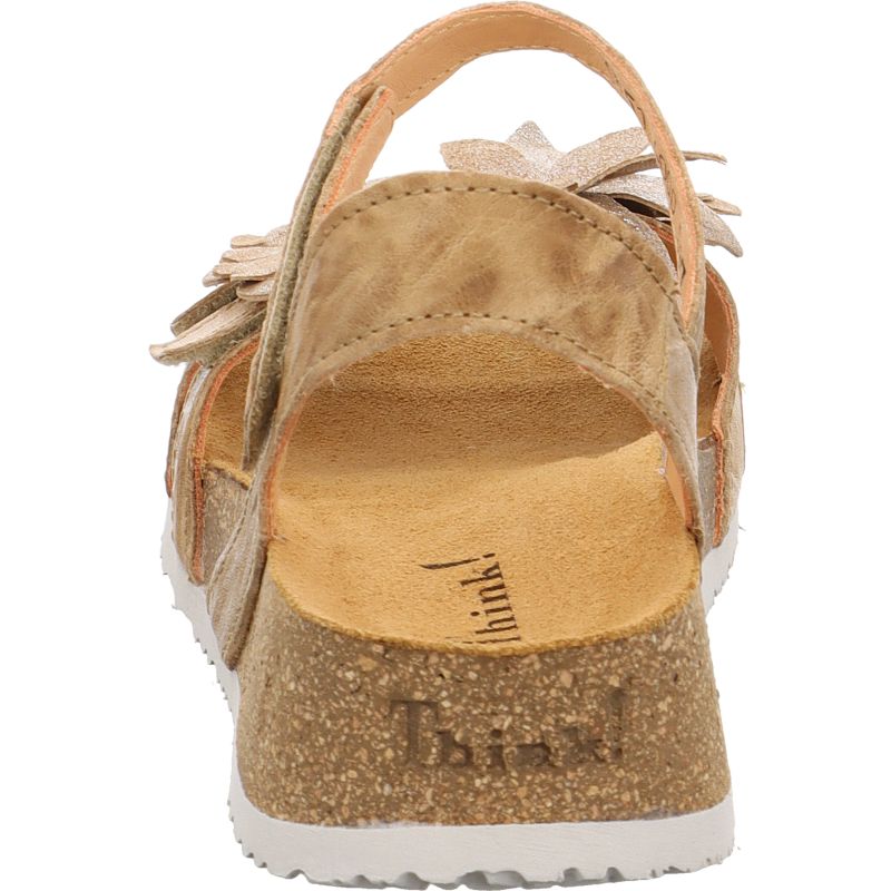 Think KOAK DAMEN Woman Strap sandal - Material: Leather in Beige