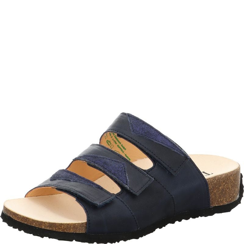 Think! MIZZI Damen Pantolette - Material: Leder in Blau