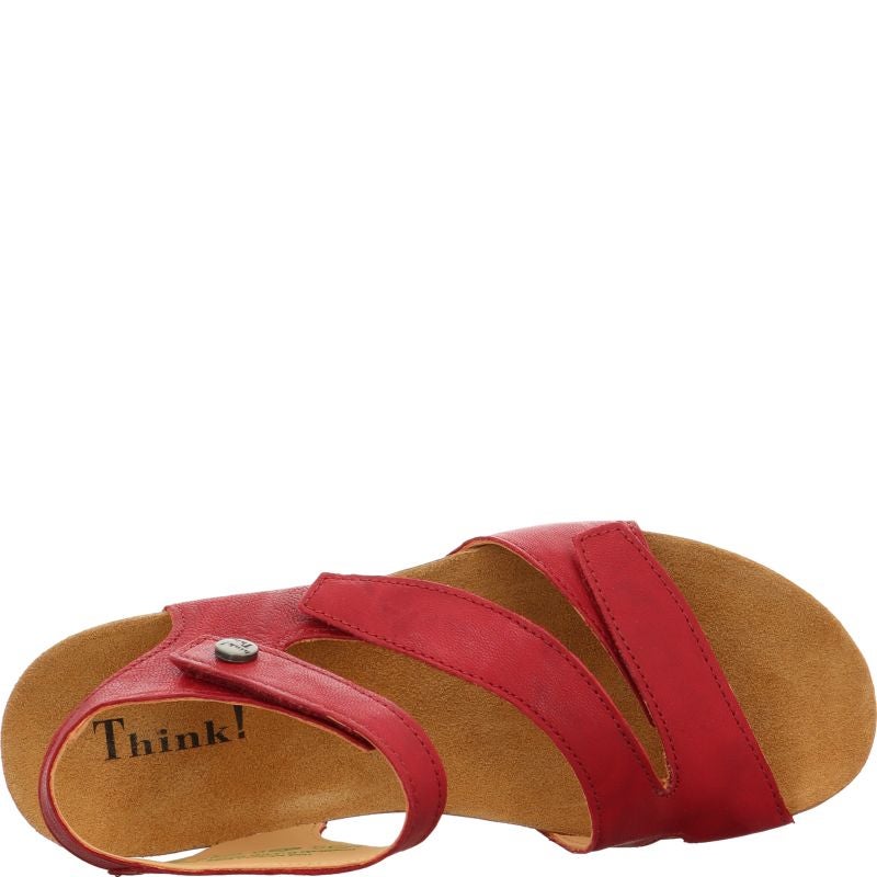 Think DUMIA Strap sandal - Material: Leather in Red