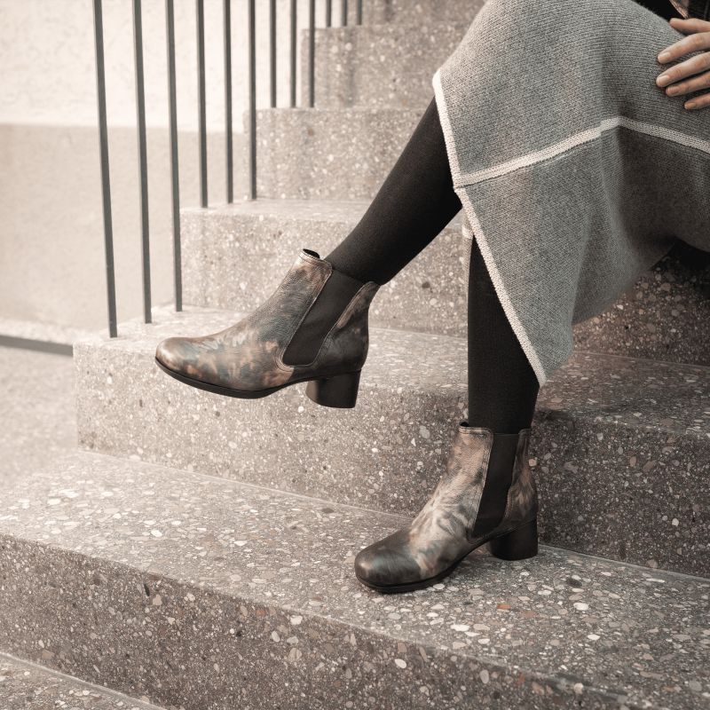 Think NANI Woman Ankle boot - Material: Leather in Multicolored