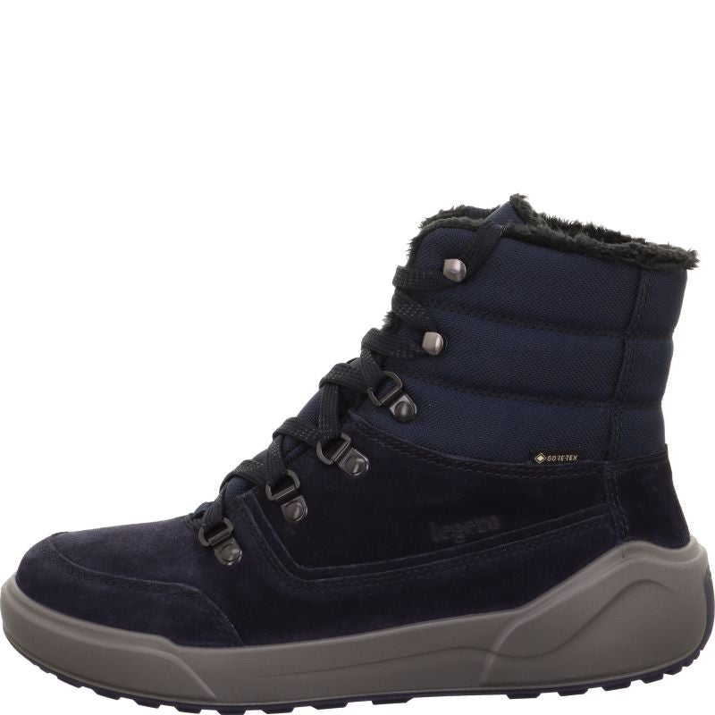 legero COSY Damen Schnürboots - Material: Leder/Textil in Blau
