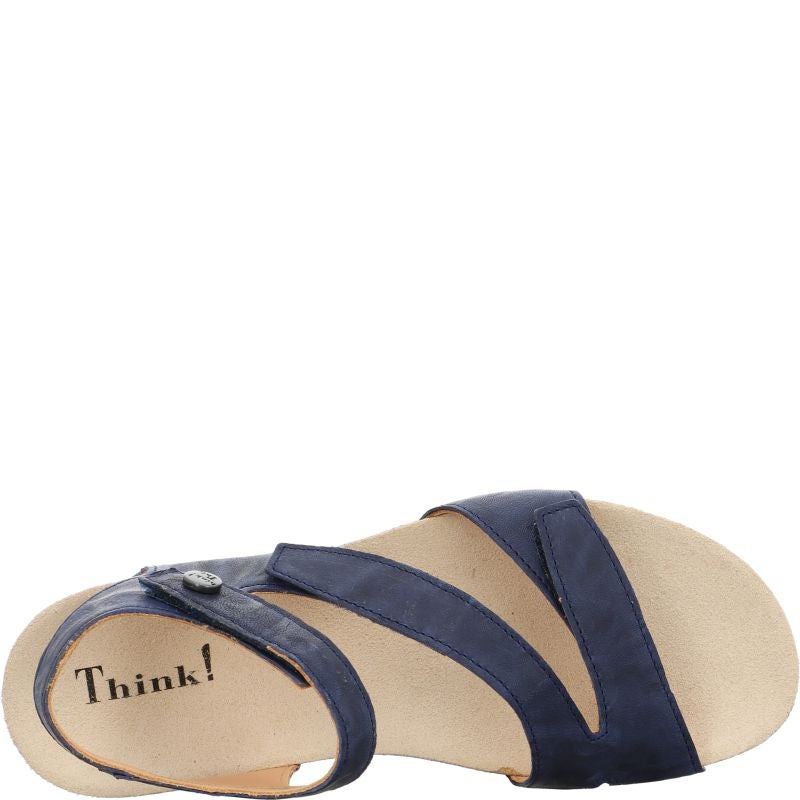 Think DUMIA Woman Strap sandal - Material: Leather in Blue