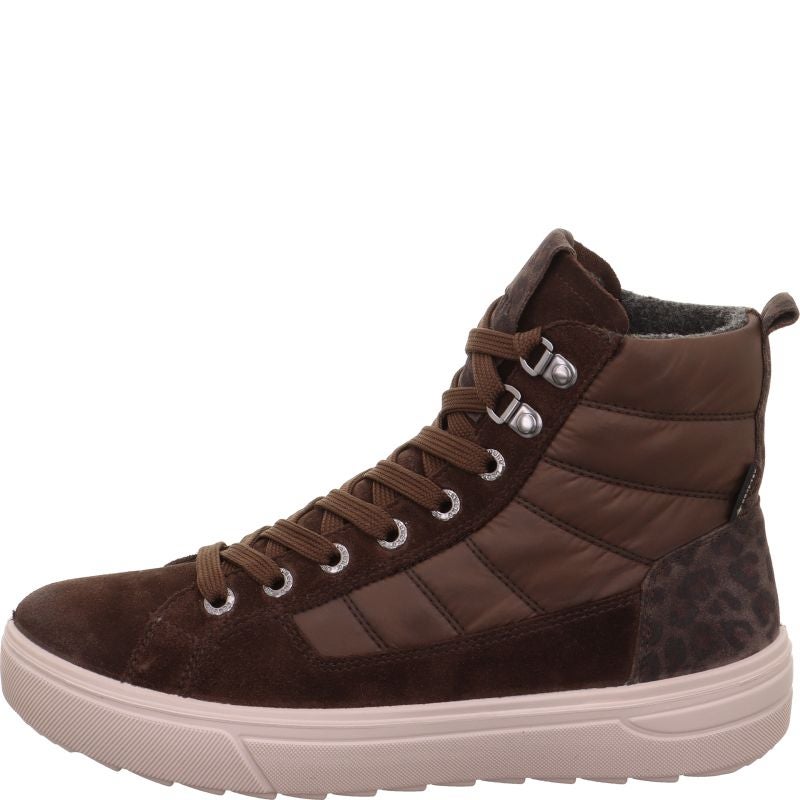 legero MILENA Damen Sneaker high - Material: Leder/Textil in Braun