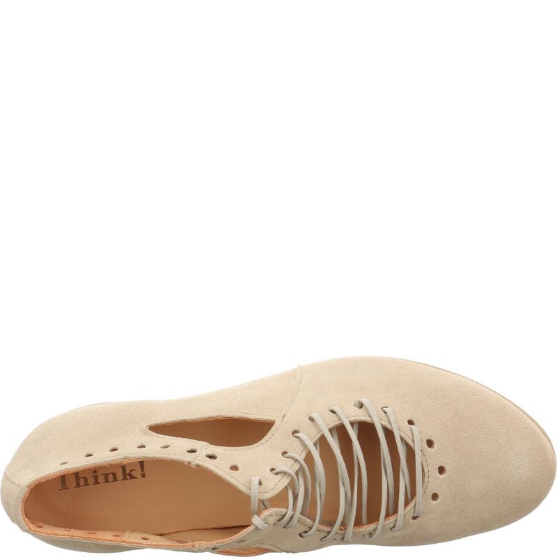 Think GUAD2 Lace up shoe - Material: Leather in Beige