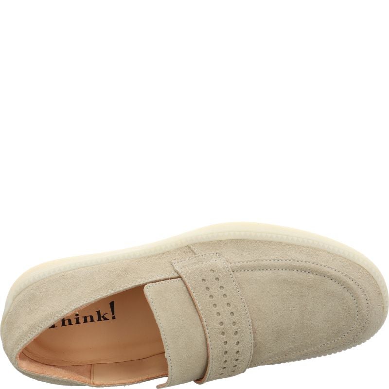 Think TURNA MEN Slipper - Material: Leather in Beige