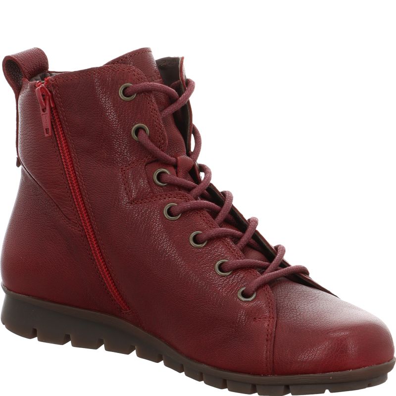 Think! MENSCHA Damen Stiefelette - Material: Leder in Rot