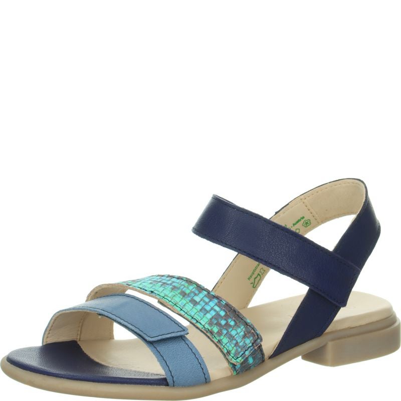 Think! KAMAA Damen Riemchensandale - Material: Leder in Blau