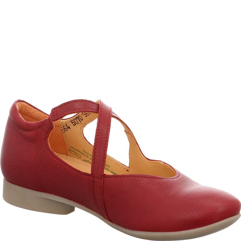 Think! GUAD2 Damen Ballerina - Material: Leder in Rot