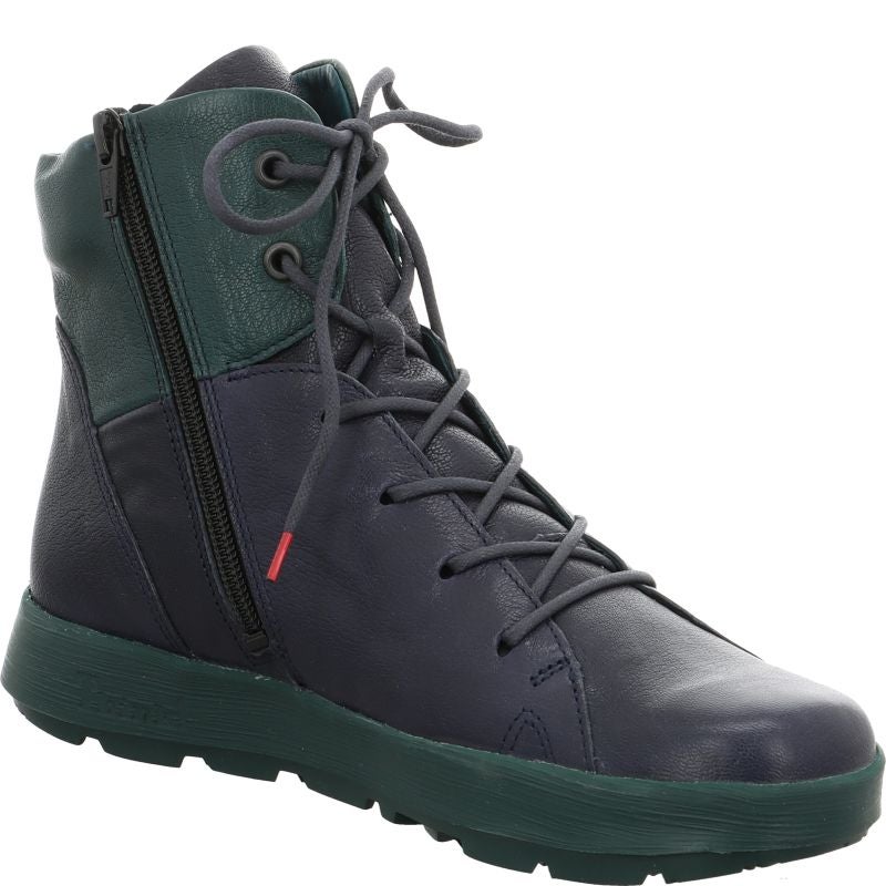 Think COMODA Woman Lace-up boot - Material: Leather in Blue
