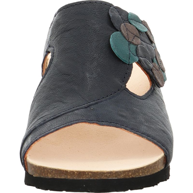 Think! MIZZI Damen Pantolette - Material: Leder in Blau