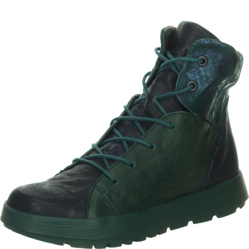 Think COMODA Woman Lace-up boot - Material: Leather in Blue